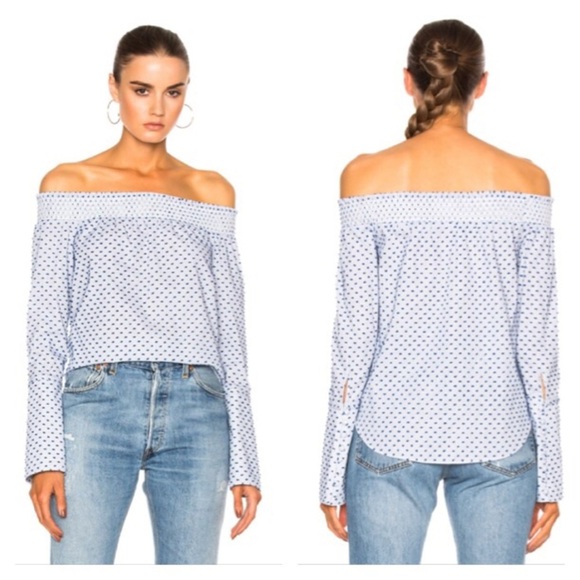 NWT Derek Lam Off The Shoulder Embroidered Top - Picture 1 of 6